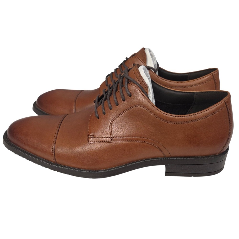 Cole Haan Cap Toe Oxford Dress Shoes Mens 8 Brown British Tan Leather Modern NEW - Picture 4 of 8